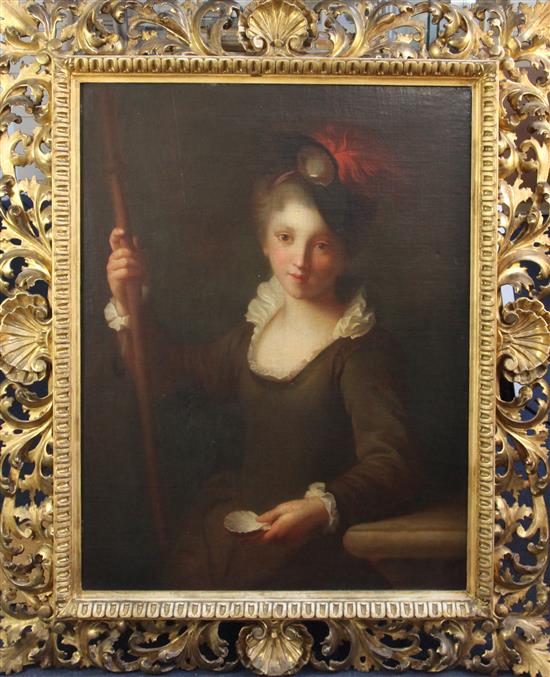 Lodovico Accarisi (Italian, 19th century) Portrait of a pilgrim, 32.5 x 25.5in. Florentine frame